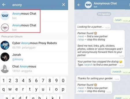 Cara Menggunakan Anonymous Chat Telegram Indonesia