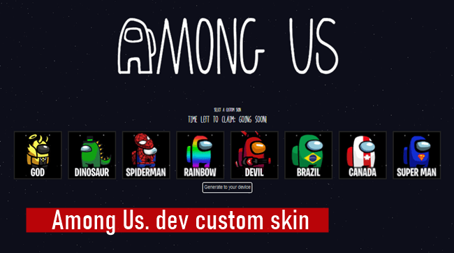 Among Us. dev custom skin